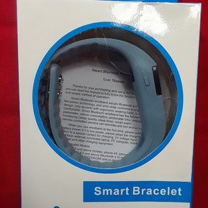 FITNESS TRACKER Smart Bracelet: Monitors Steps, Calories & More! - Blue-Gray